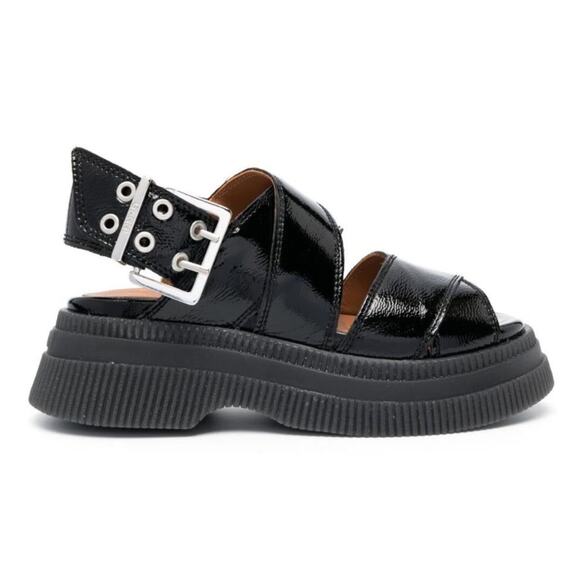 GANNI Chunky Patent Leather Sandals - Picture 1 of 9